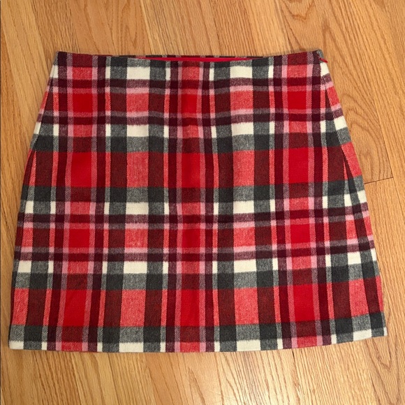 LOFT Dresses & Skirts - LOFT Red and Gray Plaid Skirt